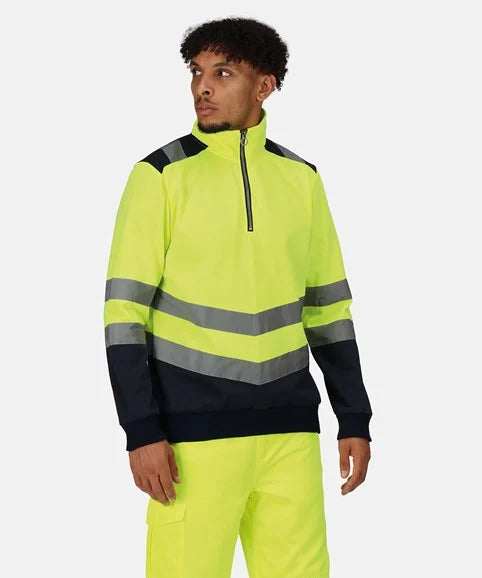 Regatta Pro hi-vis ¼-zip sweatshirt (RG466)