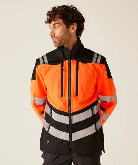 Regatta Hi-Vis X-Pro 3-layer softshell jacket (Class 2) (RG478)