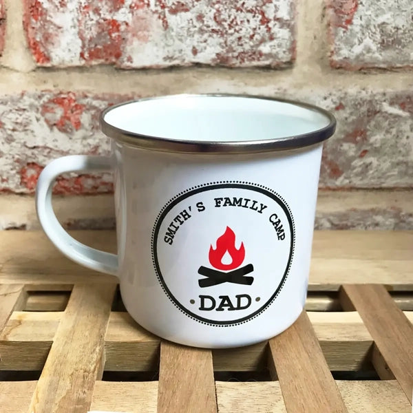 Enamel Cup with Stainless Silver Rim 12oz