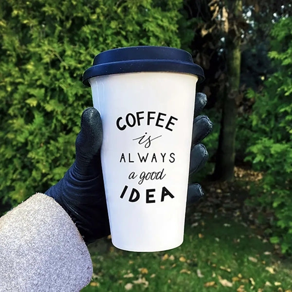 Dual Wall Eco Travel Mug With Black Lid